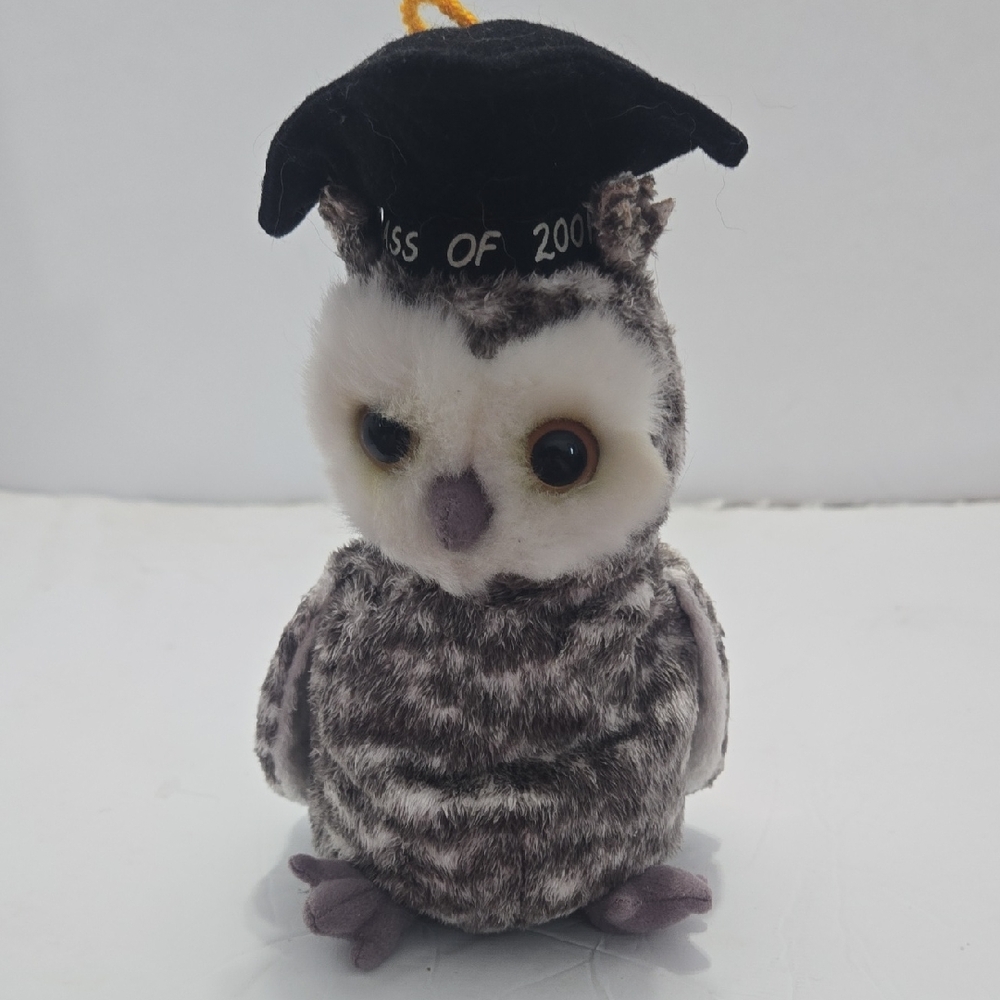 Graduation Owl Plush Toy - Black and White
